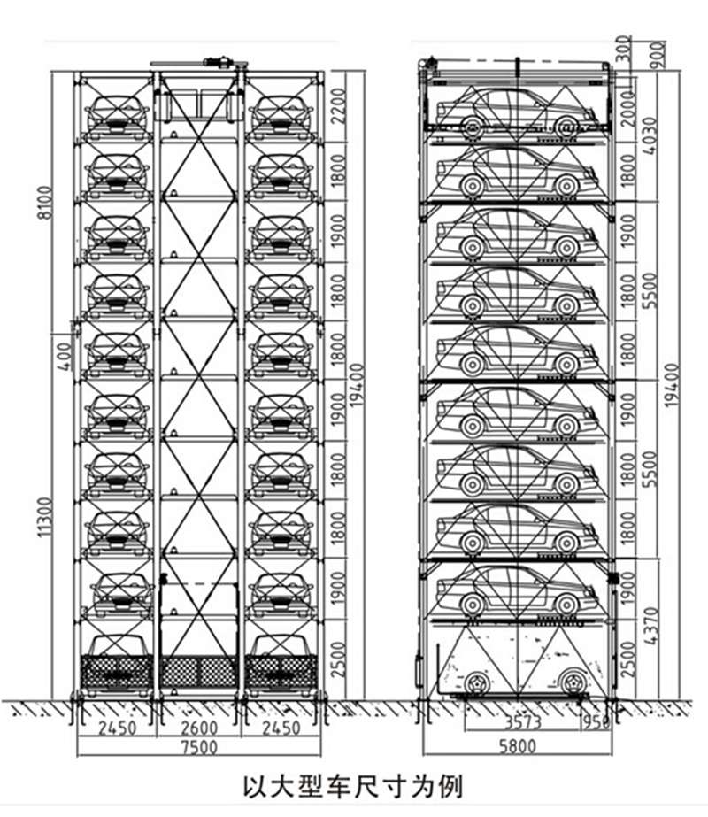 塔式立體車庫示意圖