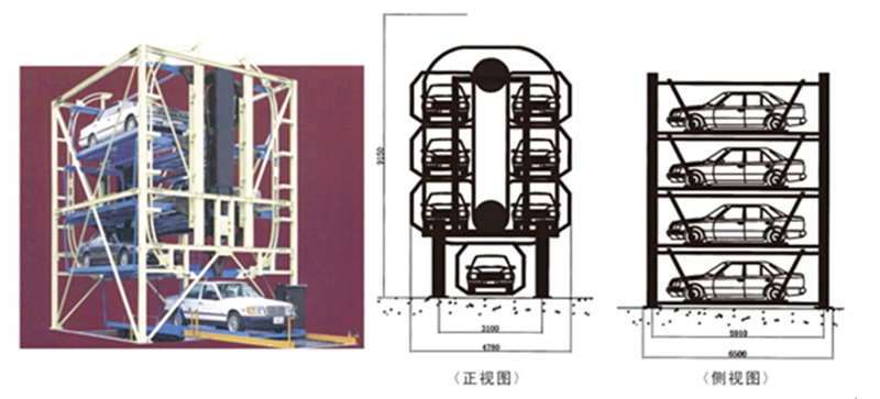 垂直循環式立體停車設備圖示